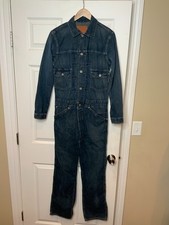 Tuta calda RRL Ralph Lauren blu lavaggio scuro denim salopette, taglia XS Jumpsuit Uomo price