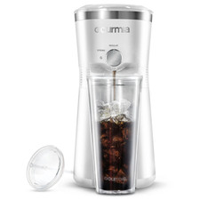 Gourmia Macchina da caffè ghiacciata con 25 fl oz. Bicchiere riutilizzabile, bianco Da Incasso Caffè Machine price