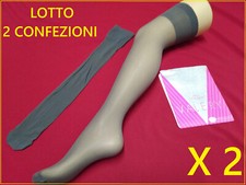 SET 2 PEZZI CALZE AUTOREGGENTI VINTAGE Tg. M FUMO da reggicalze MS Mario Scovoli Set Calze Donna price