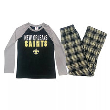 NFL New Orleans Saints Set Pigiama Pantaloni Camicia Manica Lunga Ragazzi 2 Pezzi, S (6/7) Set Abbigliamento Ragazzo price