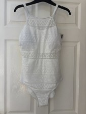 Costume da bagno Shekini bianco stile uncinetto. UK TAGLIA 10-12. Controllo della pancia nuoto modesto Modest Swimwear price