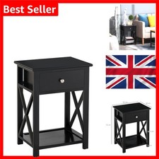 Fine Tavolo Divano Tavolino Laterale con Cassetto Nero Moderno Legno Portaoggetti Comodino 40... Sofa Side Tavolo price