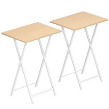 HOOBRO Set 2 Tavolini Laterali, Tavoli Pieghevoli, Tavolo Vassoio TV per Mangiare, Piccolo Divano... Sofa Side Tavolo price