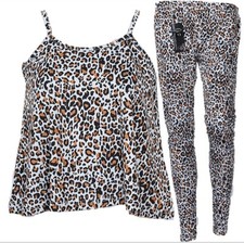 Canotta canottiera leopardata bambino RAGAZZA T-shirt leggings crop top out vestibilità senza maniche Undershirt Ragazza price