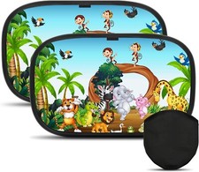 Parasole Auto per Neonati e Bambini - Parasole Pieghevole UV Bloccante Finestra Animali (Confezione da 2) Sunshade Bebè price