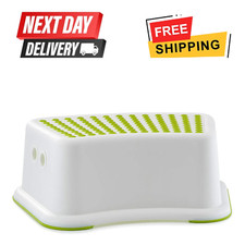 SGABELLO PIEDI BAMBINO ANTISCIVOLO VASINO WC ALLENAMENTO BAMBINO BAMBINI BIANCO VERDE UK Potty Bebè price