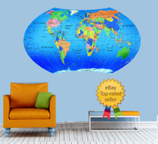 Educational World Map Globe Country School Wall Sticker Poster Vinyl Mural 364. Map & Globe price