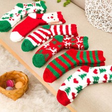 Women Men Santa Coral Fleece Xmas Warm Sleep Fluffy Winter Floor Christmas Socks Suba Sokken price