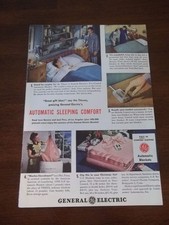 1951 VINTAGE 10X7 PRINT AD FOR GE GENERAL ELECTRIC AUTOMATIC HEATING BLANKETS Elektrische Blankets price
