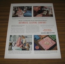 1947 Vintage Ad GE General Electric Automatic Electric Blankets Elektrische Blankets price