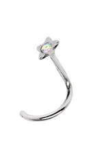 Piercing Jewelry Nose Stud Spiral 0.8Mm Star With Zirconia In 3Mm Nose Stud price