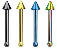 Piercing Nose Stud in 0.8mm with Tip and Stopper Steel Anodized Nose Stud price