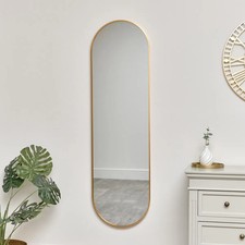 Gold Oval Framed Wall Mirror 140cm x 40cm thin framed minimal modern decor Spiegel met lijst price
