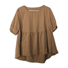 Shein Womans Baby Doll Blouse Short Sleeve Size Medium Tan Colored Baby blouse price