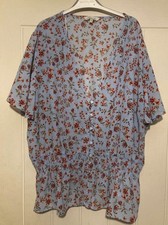 Beautiful Baby blue short sleeved floral peplum top blouse Size 20 Baby blouse price