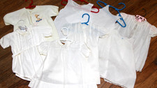 LOT of 8 Handmade Vintage/Antique Baby Slips Dresses Linen Cotton Embroidery Baby Slips price