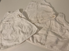 4 Vintage White to Off White Baby or Doll Flannel Slips, Buttons at Shoulders Baby Slips price