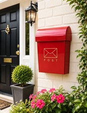Post Box Wall Mounted Red Letter Mailbox Outdoor Letterbox Mailbox price