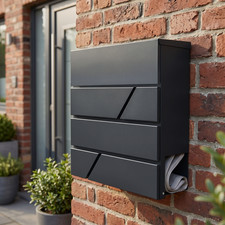B2C Wall Mounted Post Box Anthracite Lockable Galvanised Steel Mailbox + Keys Mailbox price