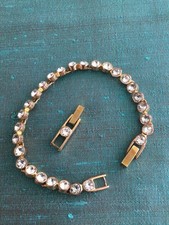 Genuine Signed Swarovski Vintage Gold Tennis Bracelet PLEASE READ DESCRIPTION Swarovski Armband price