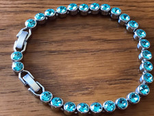 Swarovski Touchstone Crystal Silver Plate & Light Turquoise Crystal Ice Bracelet Swarovski Armband price