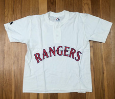 Texas Rangers Shirt Boys Small Henley Jersey Baseball Youth Majestic White New Jongens jersey price