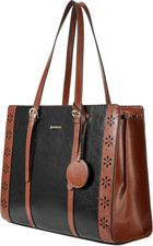 Chic 15.6" Leather Laptop Bag for Women - Vintage Work Tote Handbag Dames Briefcase price