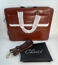 Cluci Women Leather Laptop Briefcase Brown Slim Carry 15.6 Inch Laptop MSRP $240 Dames Briefcase price