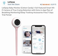 Lollipop Baby Monitor (Cotton Candy) -Full-Featured Smart Wi-Fi Camera Baby monitor price