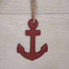 New! Anchor Decor Sign  Beach Ocean Boating Lake Nautical Christmas Ornament Red Baby Door Ornament price