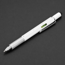 10 x White 8 In 1 Multi Function Pen Spirit Level Ruler Screwdriver Stylus Touch Multi-Function Pen price