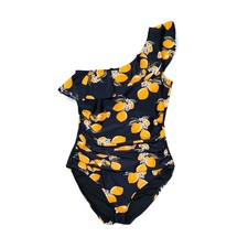 One Shoulder fruit Monokini Asymmetric Ruffle Ruched Tummy Control Hilor Size 6 Monokini price