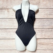 Dippin Daisy's Womens Black One Piece Swimsuit Small Halter Plunge Monokini Monokini price