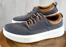 SKECHERS Mens Classic Fit Air-Cooled Memory Foam Navy Canvas Shoes-size UK 9 Heren klassieke Schoenen price