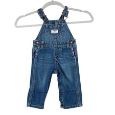 OshKosh B'gosh Denim Overalls Baby Girl 6M Blue Cotton Baby Overalls price