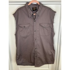 Milwaukee Leather Mens Lightweight Sleeveless Biker Shirt Gray Raw Edge Large Heren Leather Kleding price