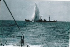 WW II German Photo ----   U - Boat Sinks Ship Sinks price