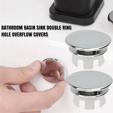 4/8x Bathroom Basin Sink Double Ring Hole Overflow Covers Chromed Ceramic Sinks Sinks price