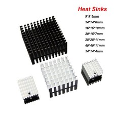 Aluminum Heatsink For IC Chip Heat Sinks Cooling Cooler Radiator Black Silver Sinks price