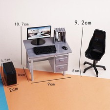 1 Set 1/12 Dollhouse Miniature Computer Keyboard Desk Chair Kit Furniture De _aa Computer Bureau price
