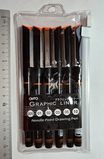 Graphic Liner Needle Point Drawing Pens - Pigment Ink - Pack of 6 Technisch teken- en grafische pen price