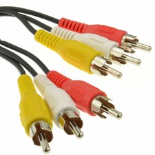 25cm 3 x RCA Phono Plugs COMPOSITE Audio Cable Lead Triple Video Stereo Composietkabel price