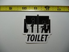TOILET URINAL SMALL STICKER DECAL SIGN FUN LITTLE SIGNS FUNNY Toilet Sticker price