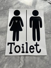Toilet Sticker Door Sign Stick Man Women Wall Art Transfer Decal Toilet Sticker price