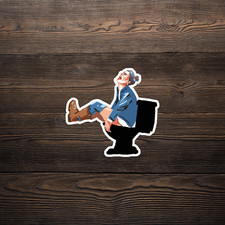 Funny Constipated Man on Toilet Sticker - Humorous Bathroom Decor #768 Toilet Sticker price