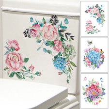 Floral Toilet Sticker Bathroom Wall Decal Door Art Seat Home Sign Stickers 1PC Toilet Sticker price