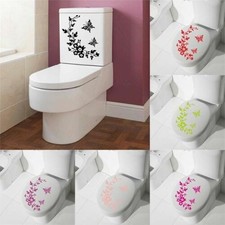 Bathroom Flower Toilet Sticker Butterfly Seat Decals Vinyl Sticker Toilet Sticker price