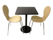 Granite marble pedestal dining table bistro patio cafe canteen stacking chairs Cafe & Canteen Stoel price