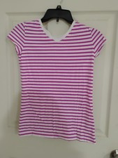 Cherokee Girls Shirt Size XL (14-16) Pink White Striped V-Neck Cap Sleeve Tee Meisjes shirt price
