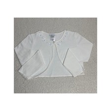 Bonnie Jean Girls XL White Bolero Shrug Floral Pearl Button Dress Topper Meisjes bolero price